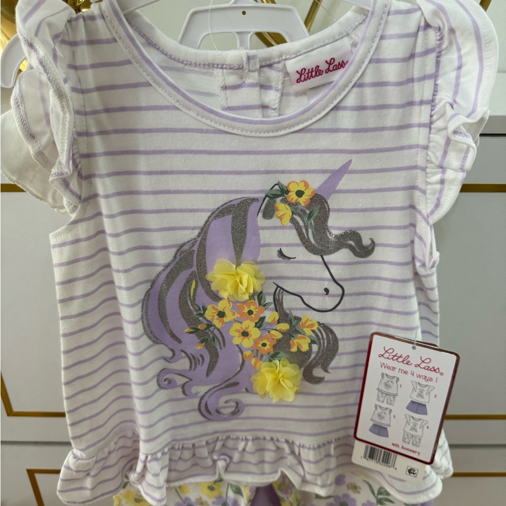 Little Lass Purple 4PC SHORT SETS SIZE 5